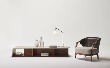 VICTORIA - Low wooden sideboard with leather details by Casa Covre - view 3